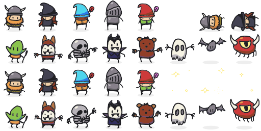 Snippet of Doodle Rogue Spritesheet